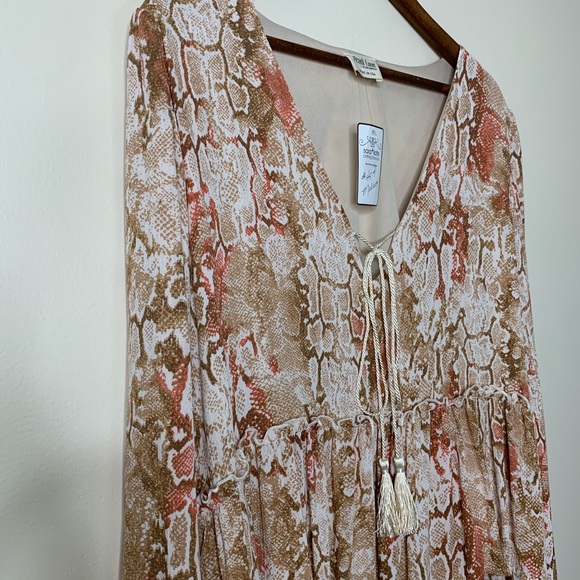 Peach Love California Snake Print Blouse, NWOT - Picture 5 of 6